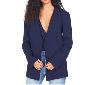 Michelle Mason Long-line Navy Blazer